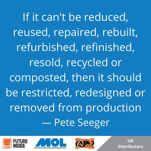If it can't be reduced, reused, repaired, rebuilt, refurbished, refinished, resold, recycled or composted, then it should be restricted, redesigned or removed from production― Pete Seeger